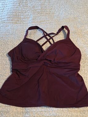 Title Nine Deep Plum Athletic Swim Top & Swim skirt